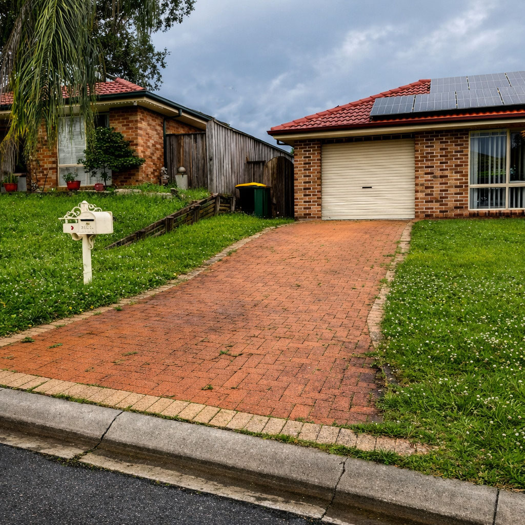 Paved driveway before pressure cleaning — South East Melbourne