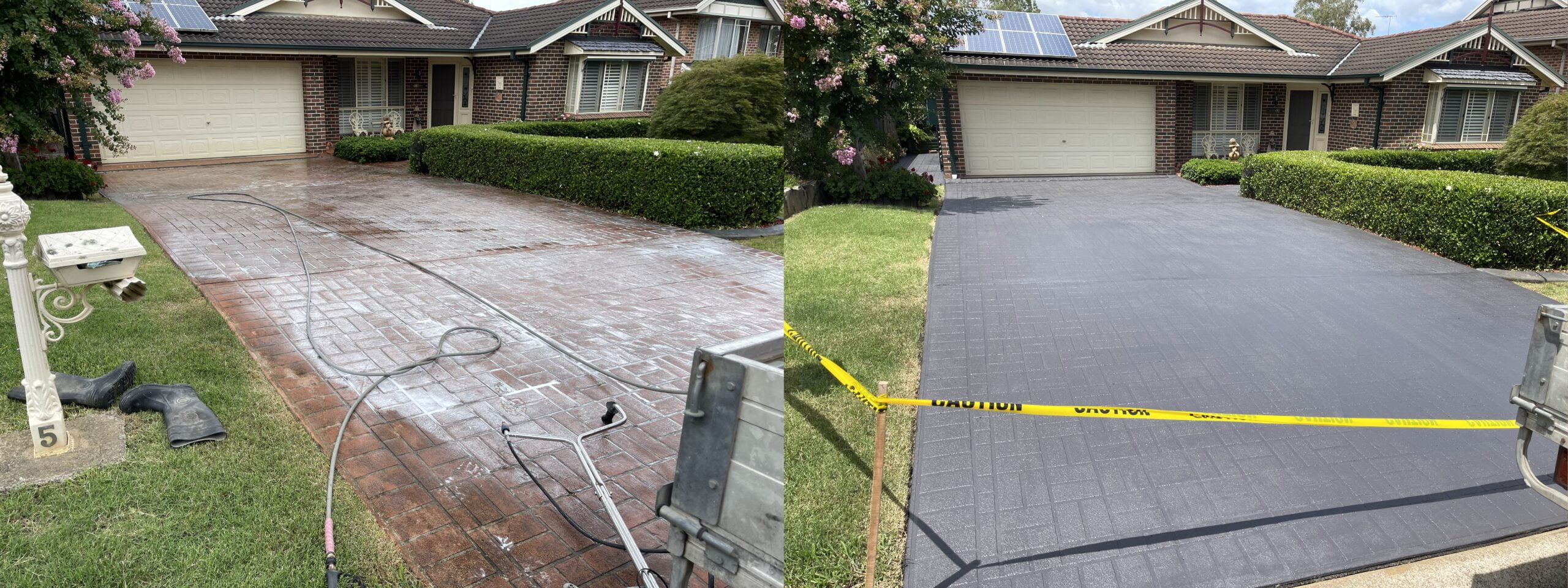 Paver driveway before and after sealing — South East Melbourne